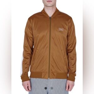 Obey Tan Borstal Track Jacket with White Accents Size Large NWOT